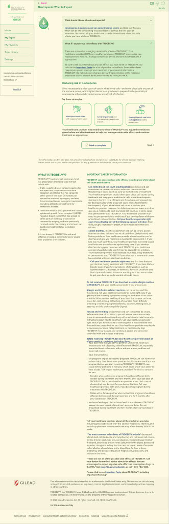 Trodelvy Patient Treatment Guide Image 5